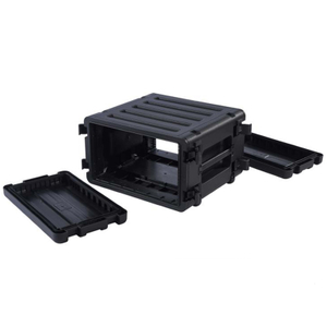 6u Wheeled Rolling Dustproof Industrial Flight Rack Case