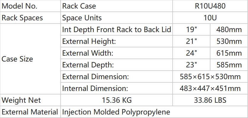 67_Parameters of Rack Case_R10U48