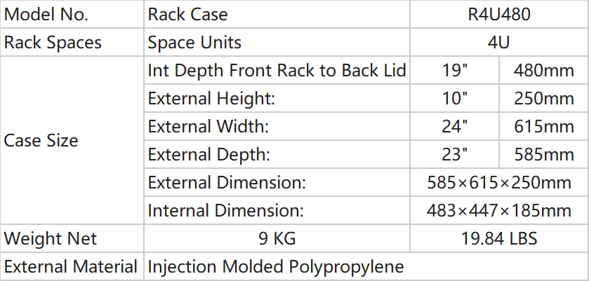554_Parameters of Rack Case_R4U48