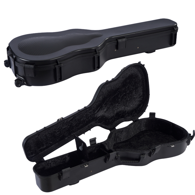 Wheeled Flight Travel Protective Hard Plastic Guitar Case